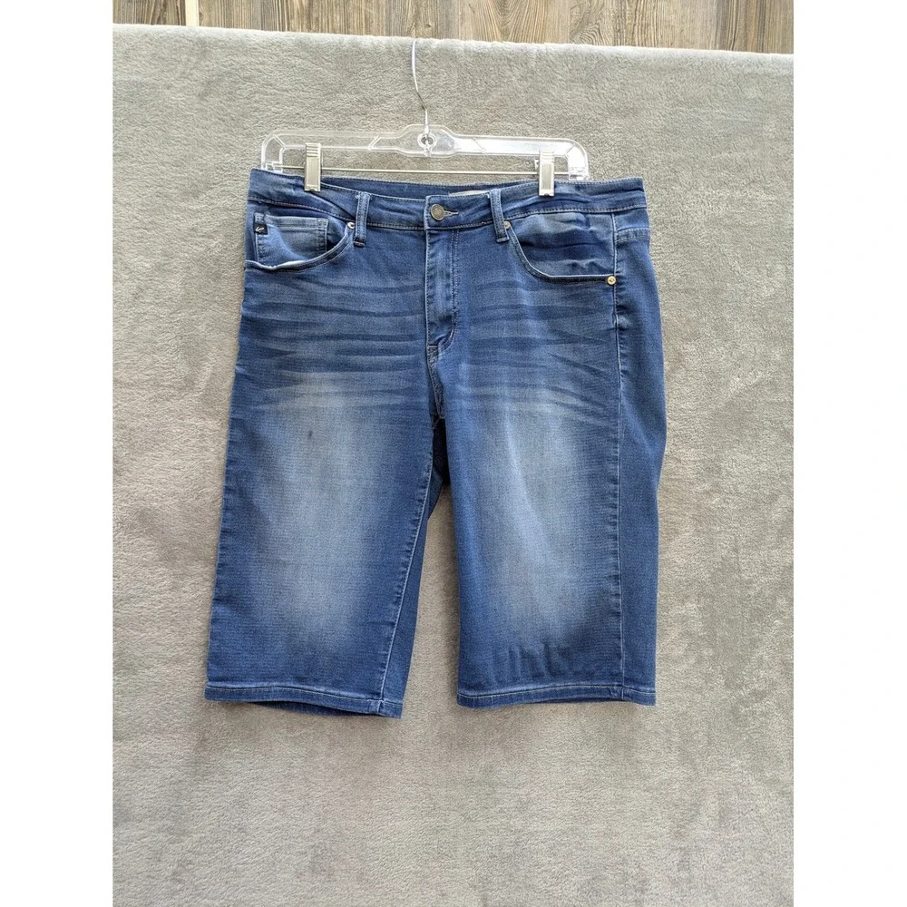 Indie Denim Bermuda Shorts Womens‎ 13/30 KanCan Blue Faded Stretch KC5020M